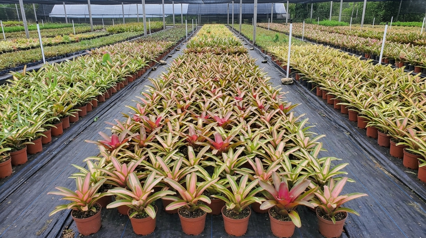 Lila Variegated Bromeliad (Neoregalia) field